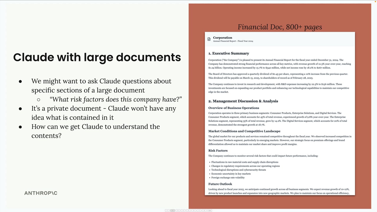 Документ закрытый, Claude не знает его содержимого: разделы вроде Executive Summary и Risk Factors.